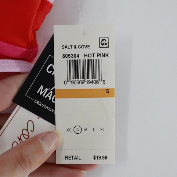 Salt + Cove Juniors High Waist Colorblock Swim Bottom Women S Pink Separates NWT - Picture 7 of 11